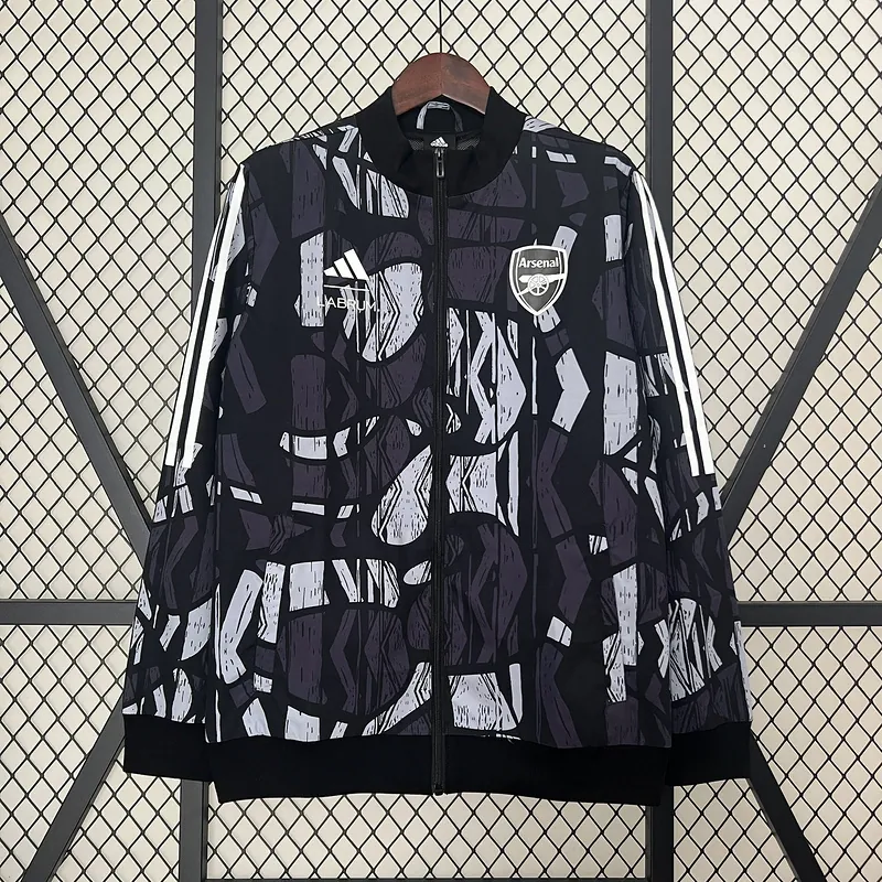 24-25 Arsenal Grey&black Windbreaker Jacket Football AAAAJersey Yupoo 8