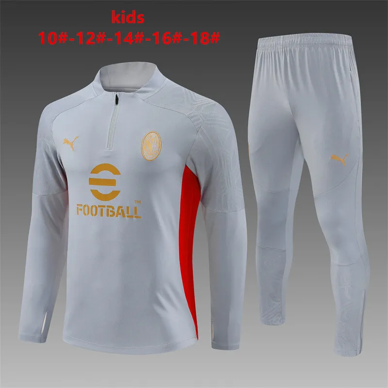 24-25 AC Milan Kids Long Sleeve Training Suit Football Shirts 1