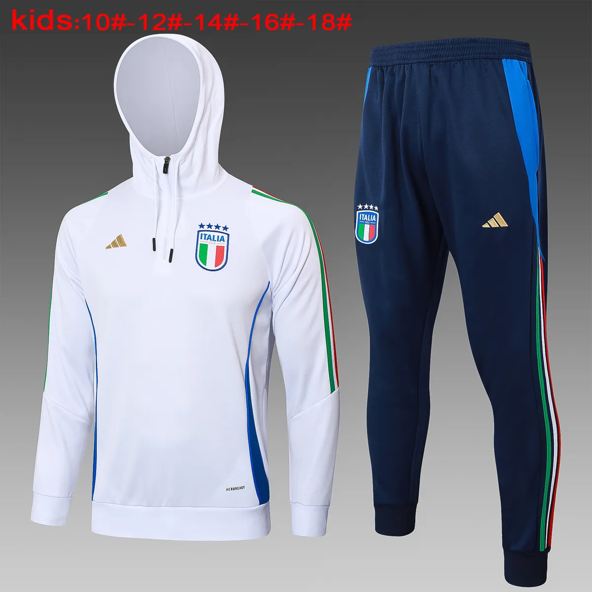 2024 Italy Kids Hoodie Long Sleeve Training Suit Football Shirts 1
