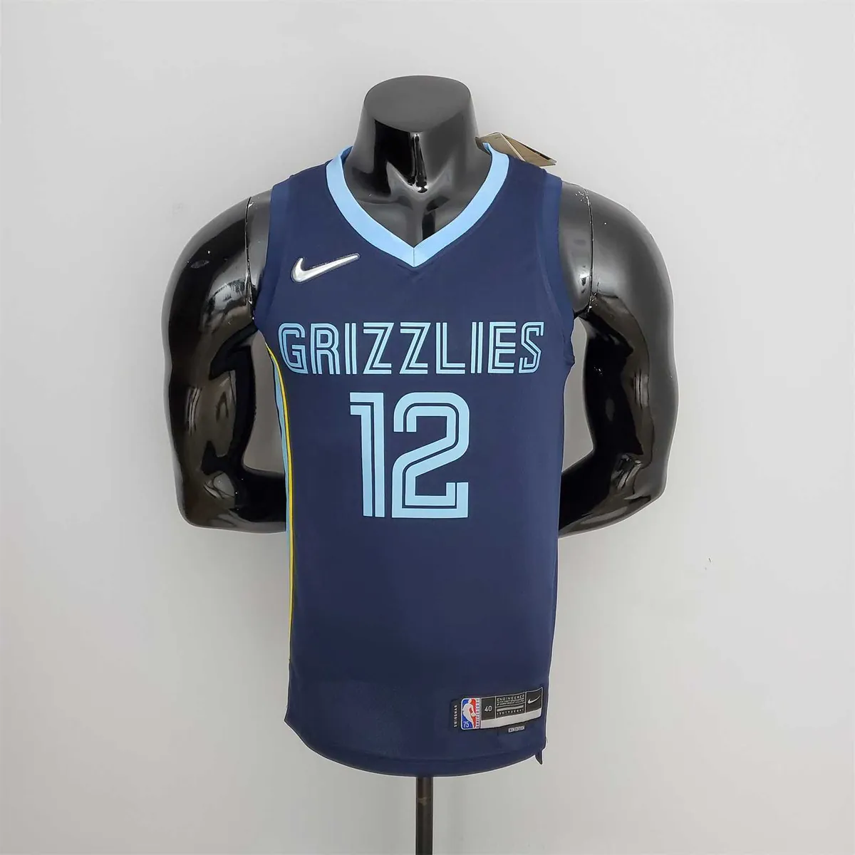 75th Anniversary Memphis Grizzlies MORANT#12 Navy Blue NBA Jersey 10