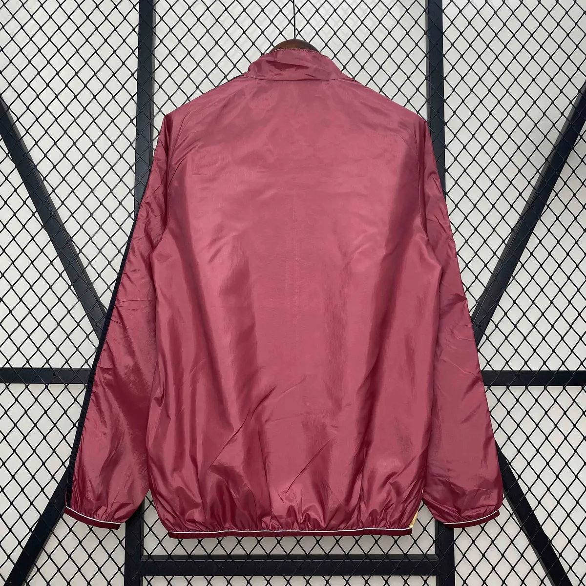 24-25 Real Madrid Khaki&Red Trench Coat Reversible Windbreaker Double-Sides Jacket AAAAJersey Y 4