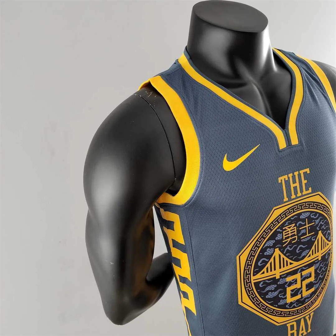 2018 WIGGINS #22 Golden State Warriors Grey NBA Jersey 1
