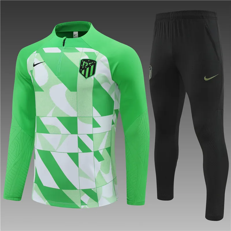 23-24 Atletico Madrid Long Sleeve Green Zipper Training Suits Jersey Supplier Yupoo 4