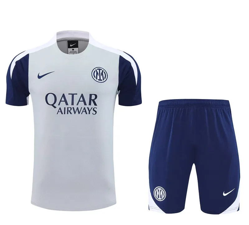 25-26 Inter Milan Grey&Navy Training Kits Football Tracksuits 3