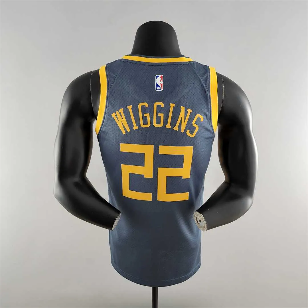 2018 WIGGINS #22 Golden State Warriors Grey NBA Jersey 2