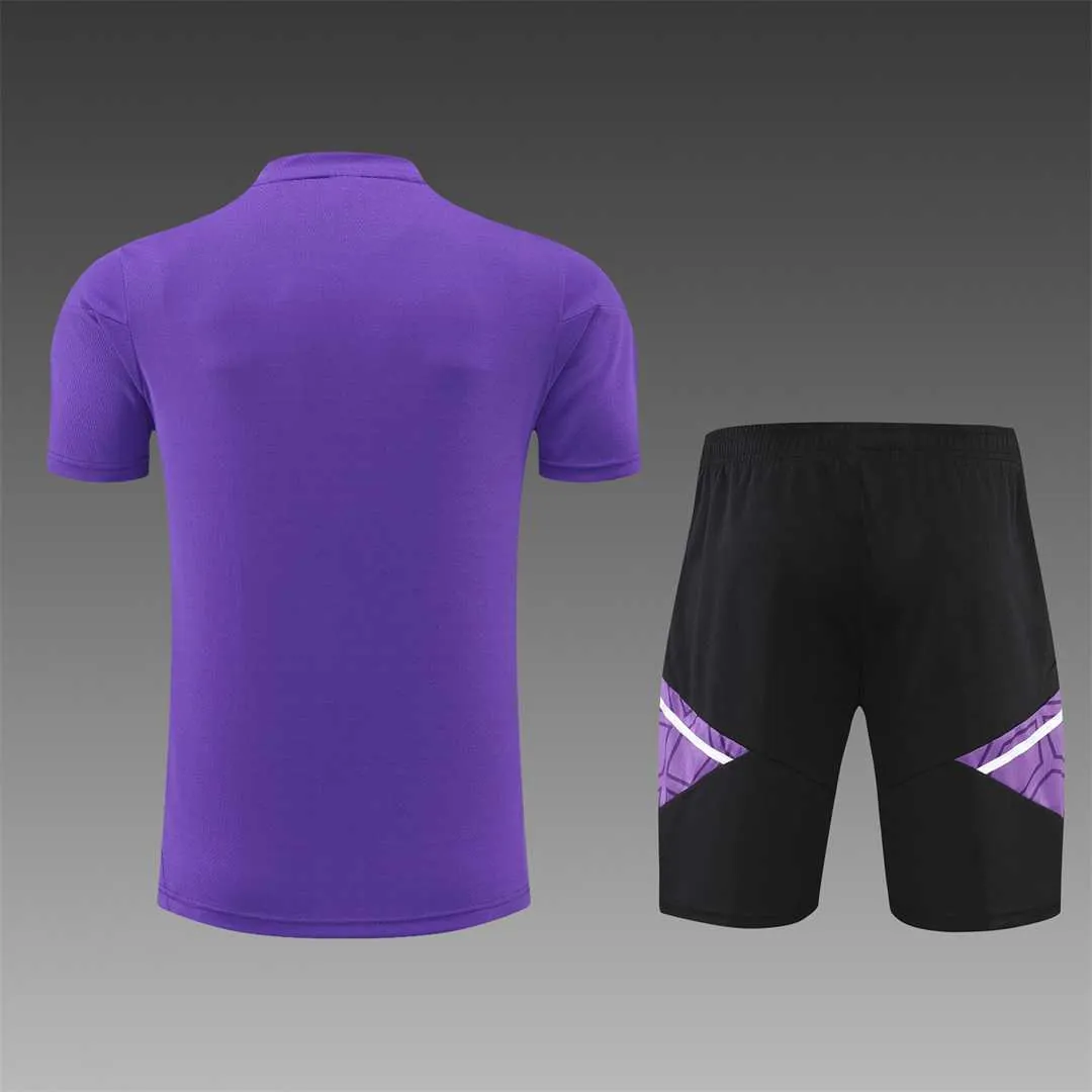 22-23 Real Madrid Training Suit Short Sleeve Kit Purple 11