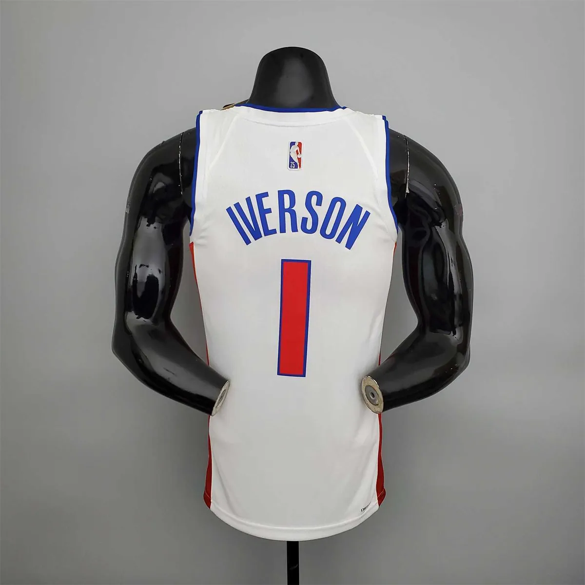 75th Anniversary Iverson #1 Pistons White 8