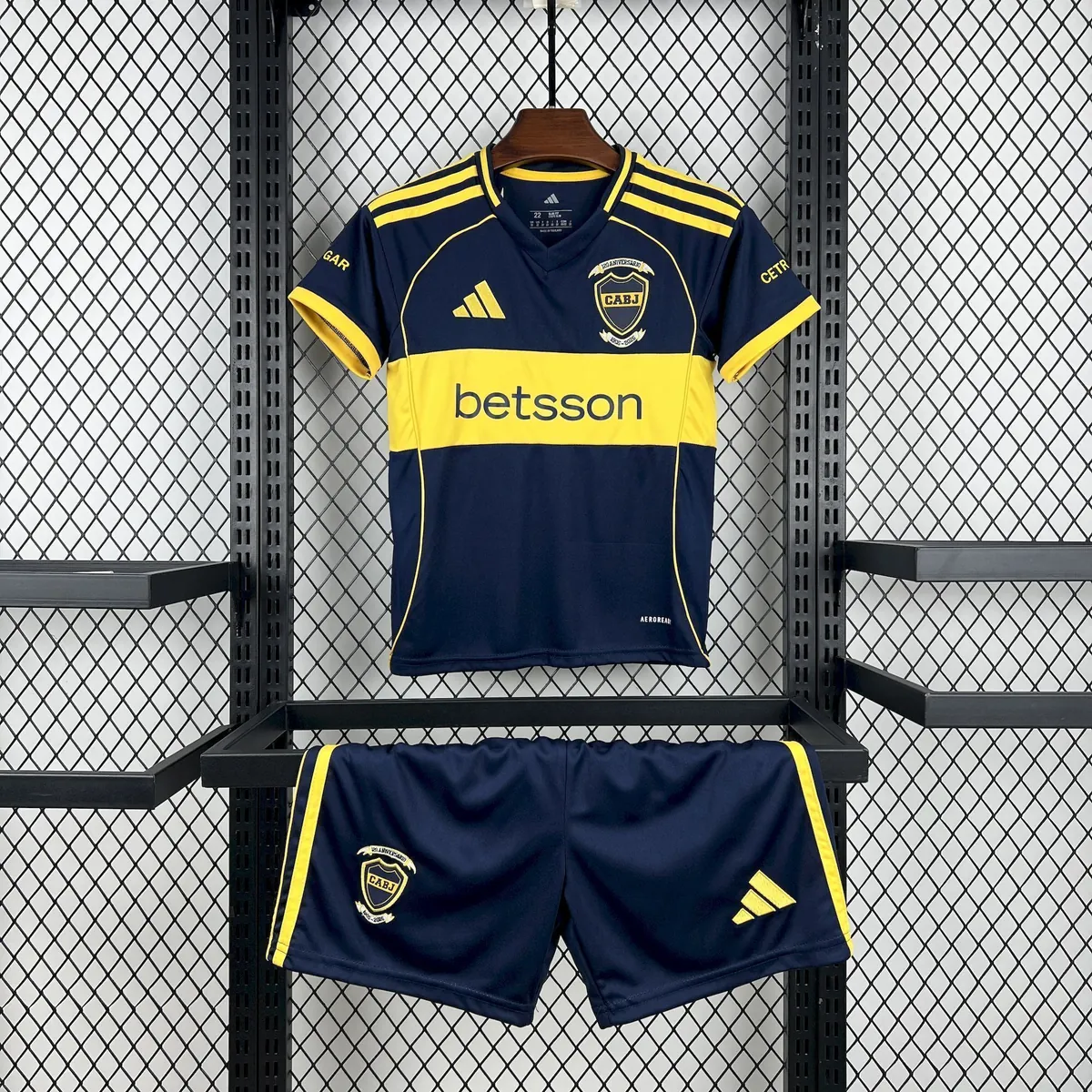 25-26 Boca Juniors Home Kids Kit Soccer Youth Apparels AAAAJersey Supply Yupoo 5
