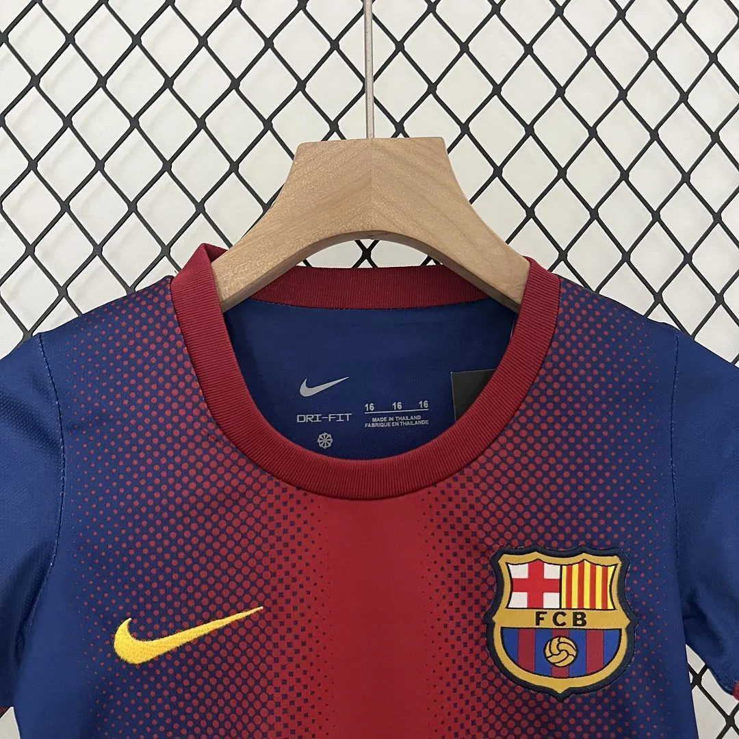 12-13 Barcelona Home Retro Kids Kits Children Shirt Soccer Jersey Yupoo 4