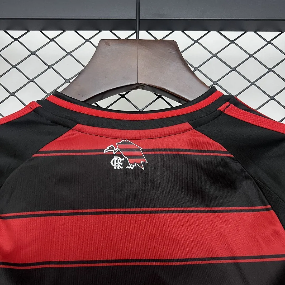 25-26 Flamengo Home Kid Long Sleeve Kits Youth Apparels AAAAJersey Dropship Yupoo 2