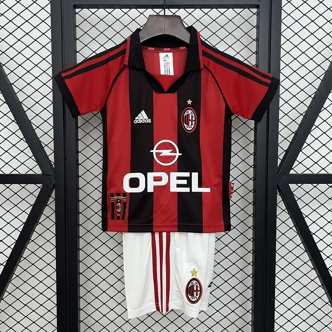 98-99 AC Milan Home Retro Kid Kits Youth Apparels Sport AAAAJersey Yupoo 12
