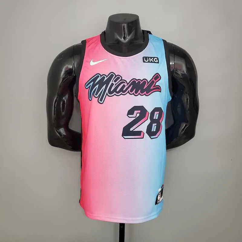 New Miami Heat IGUODALA#28 City Edition Pink Blue Gradient Color1684436191000 9