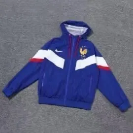 2024 France Blue Windbreaker Hoodie Jackets Football AAAAJersey Supplier 2