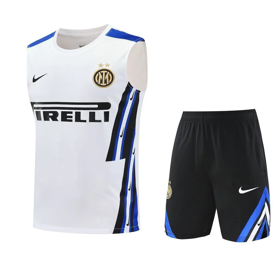 25-26 Inter Milan Retro White Training Kits Football Vest Suits 6