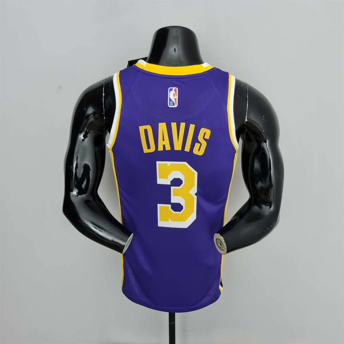 75th Anniversary Davis #3 Los Angeles Lakers Jordan Purple NBA Jersey 9