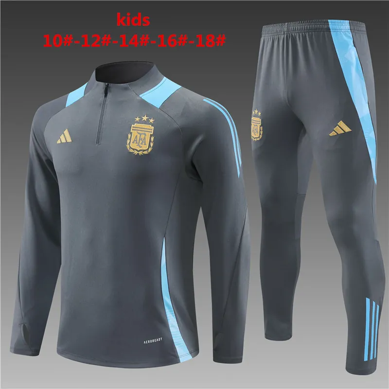 2024 Argentina Kids Long Sleeve Training Suit Football Shirts 1