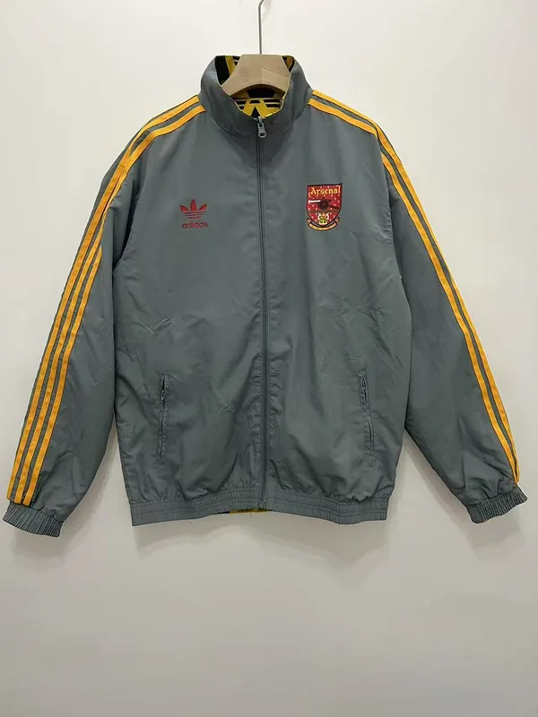 1991 Arsenal Retro Trench Coat Reversible Windbreaker Double-Sides Jacket 1