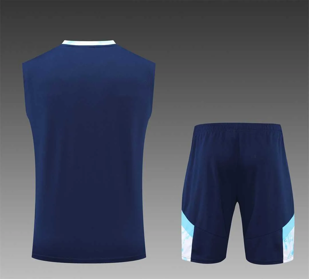 22-23 Marseille vest training suit kit dark blue white 8