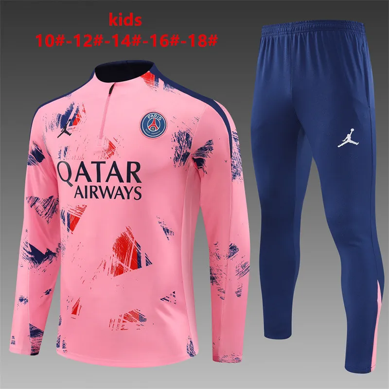 24-25 PSG Kids Long Sleeve Training Suit Football Shirts 1
