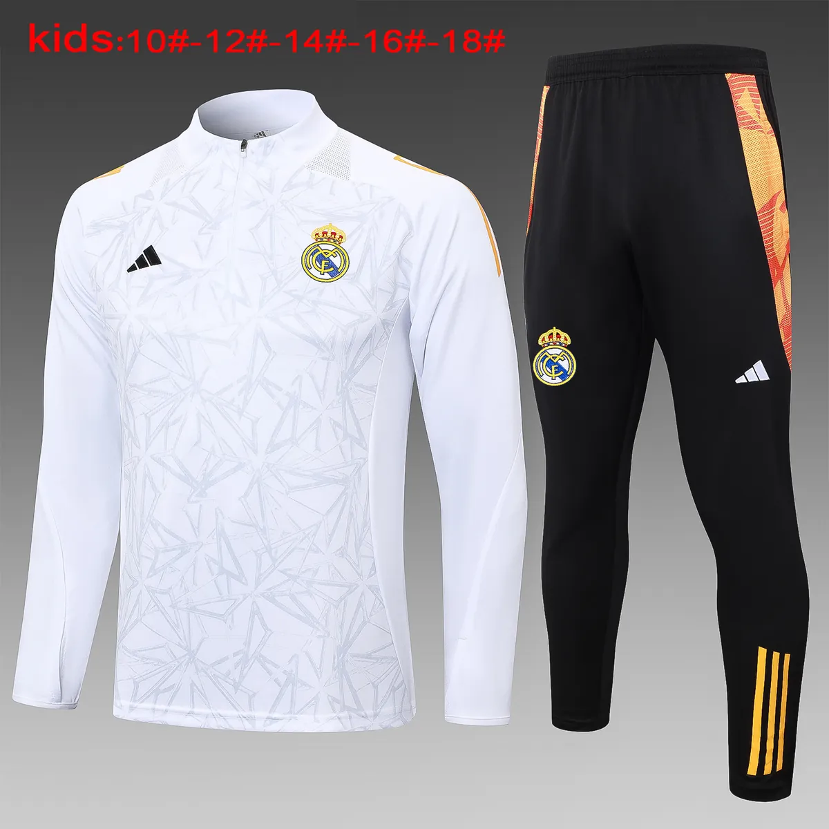 24-25 Real Madrid Kids Long Sleeve Training Suit Football Shirts 1