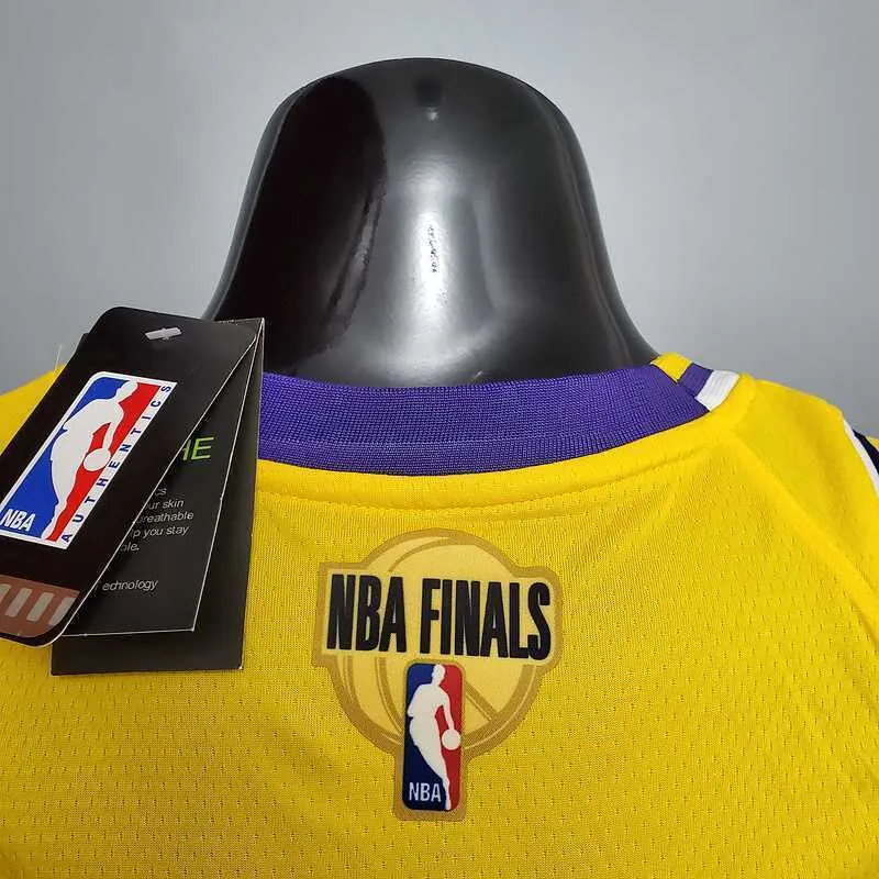 New James #23 Lakers Round neck yellow 5