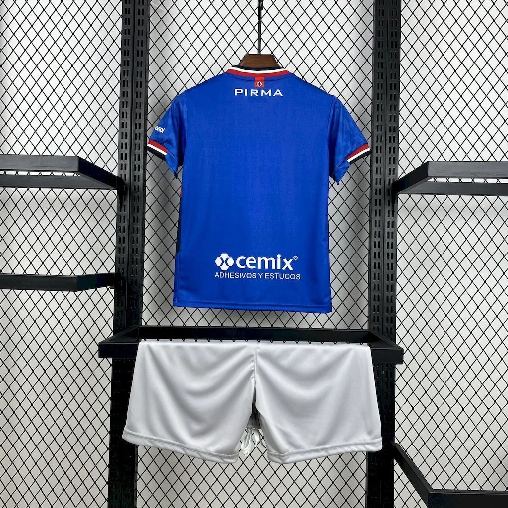 25-26 Cruz Azul Home Kid Kits Youth Apparels Soccer AAAAJersey Supplier Yupoo 4