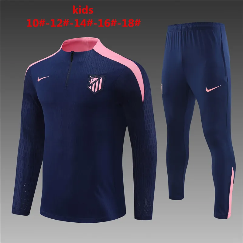 24-25 Atletico Madrid Player Kids Long Sleeve Training Suit Football Shirts 1
