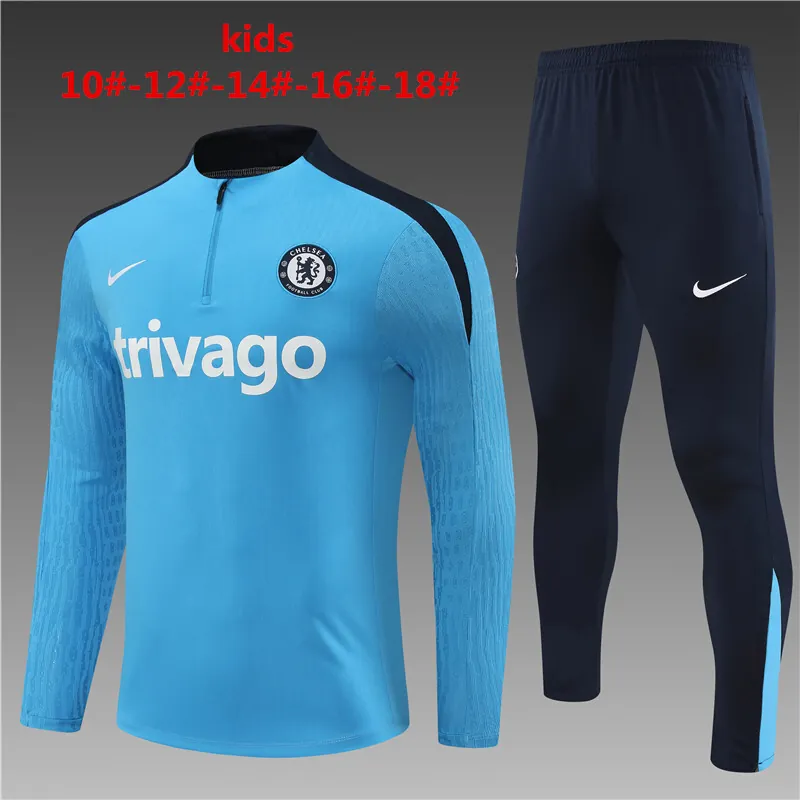 24-25 Chelsea Kids Player Long Sleeve Training Suit Football Shirts 1