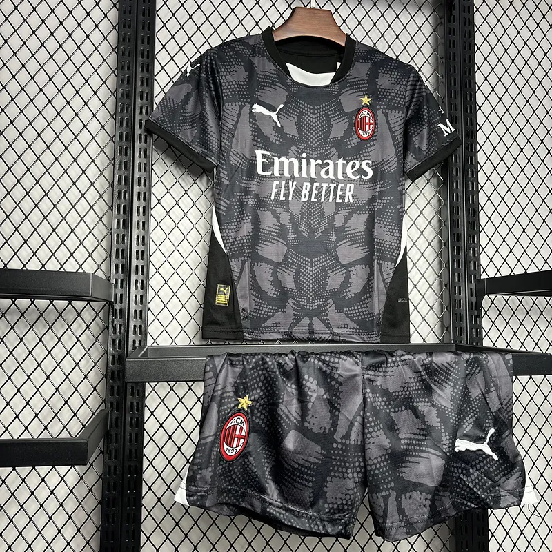 24-25 AC Millan Goalkeeper Kid Kits Black Youth Apparels AAAAJersey Supplier Yupoo 4