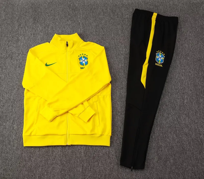 25-26 Brazil Yellow Football Tracksuit Long Jacket Suits 1