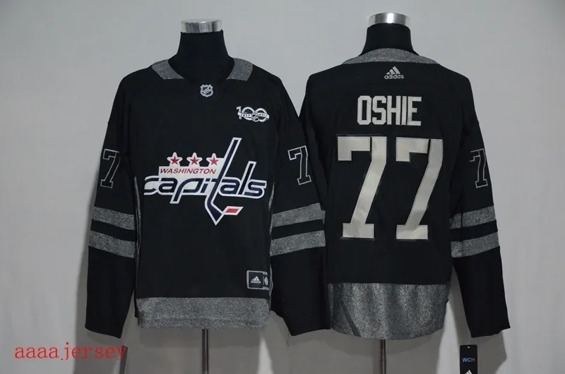 Washington Capitals 100 anniversary ice hockey jersey M-3XL 华盛顿首都队100周年纪念版冰球服 3
