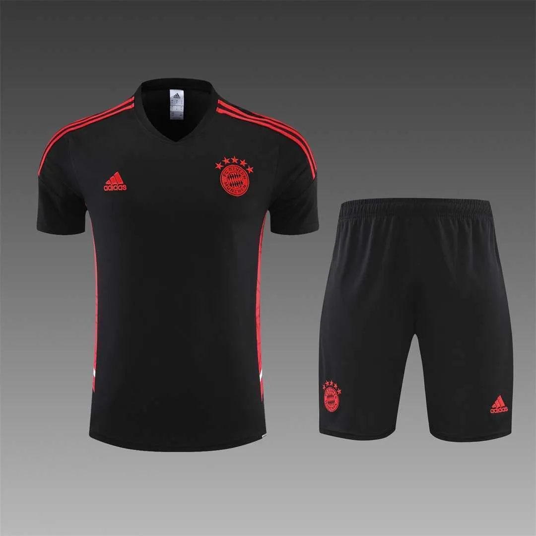 22-23 Bayern Munich Training Short Sleeve Kit Black 8