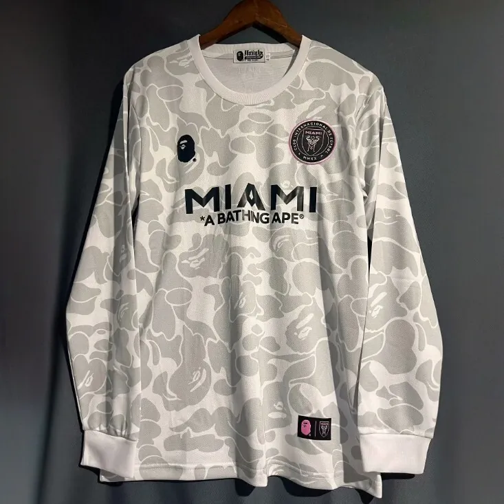 23-24 Inter Miami Limited Gris White Shirt Long Sleeve Joint Edition Kit Soccer Jerseys Yupoo 2