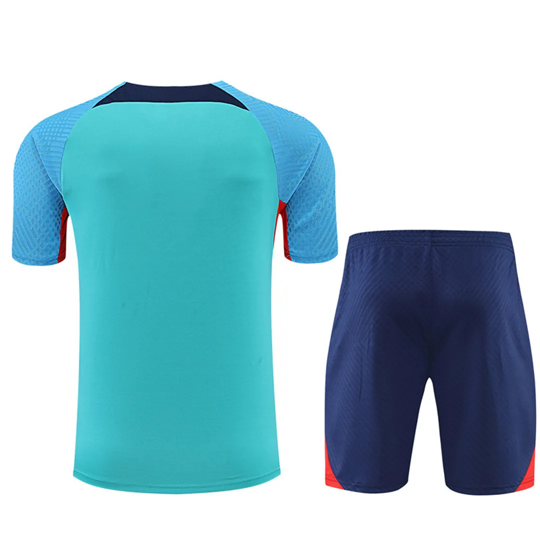 22-23 Barcelona training suit short sleeve kit blue 8