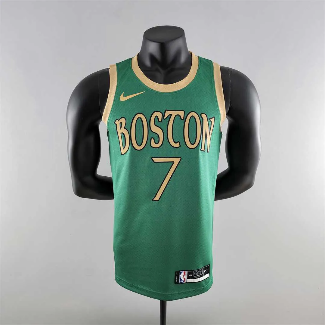 2020 BROWN#7 Boston Celtics City Edition Green NBA Jersey 9