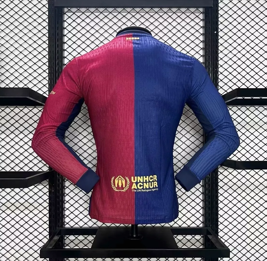 24-25 Barcelona Home Long Sleeve Kit Player Version Shirt Soccer AAAAJersey Yupoo 1