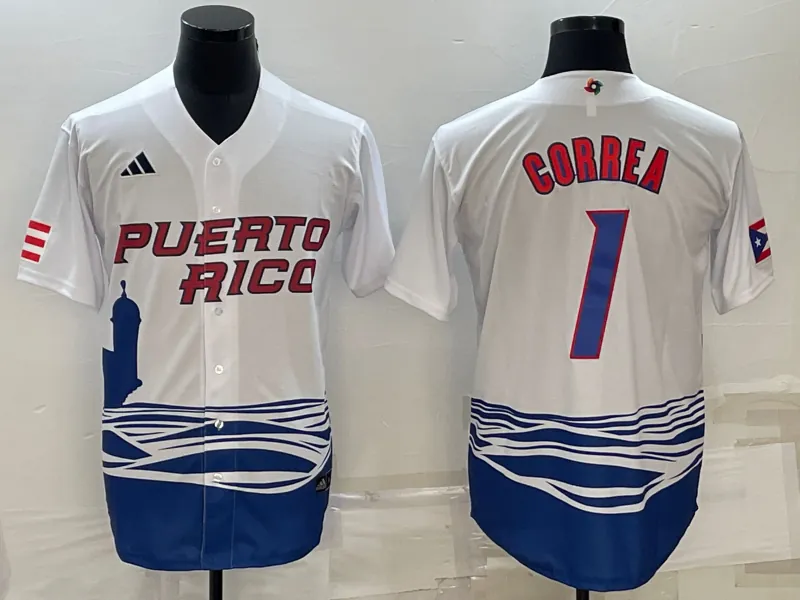 White Puerto Rico 2023 World Cup Baseball Jerseys 37