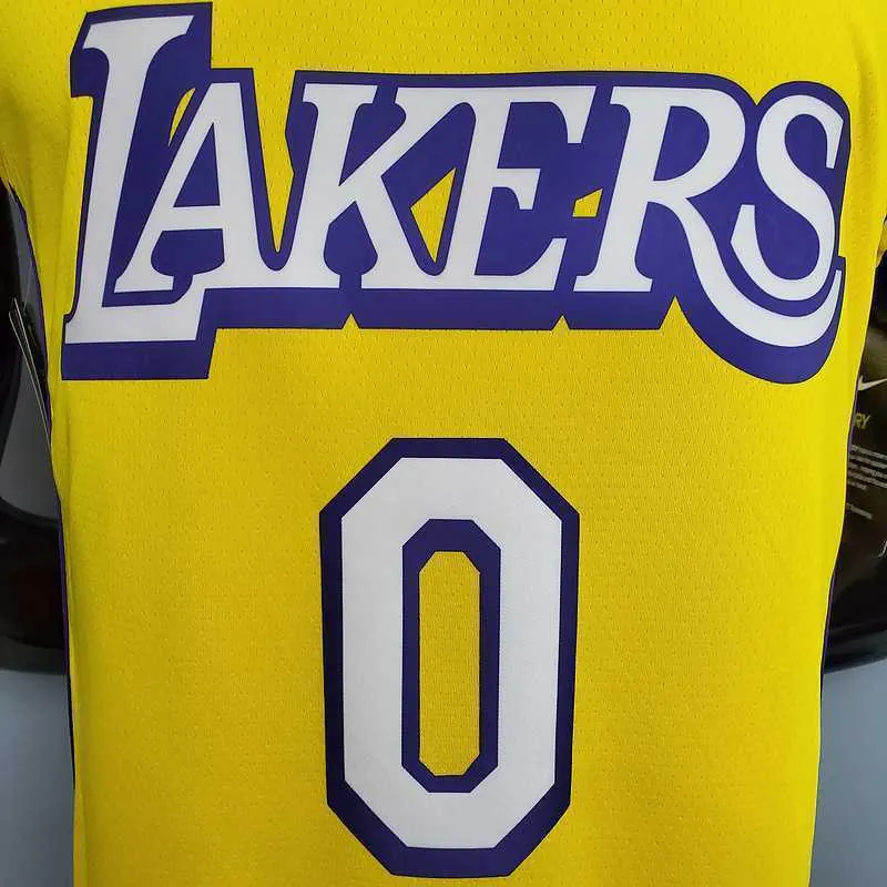 KUZMA #0 Lakers V-neck City Edition yellow 5