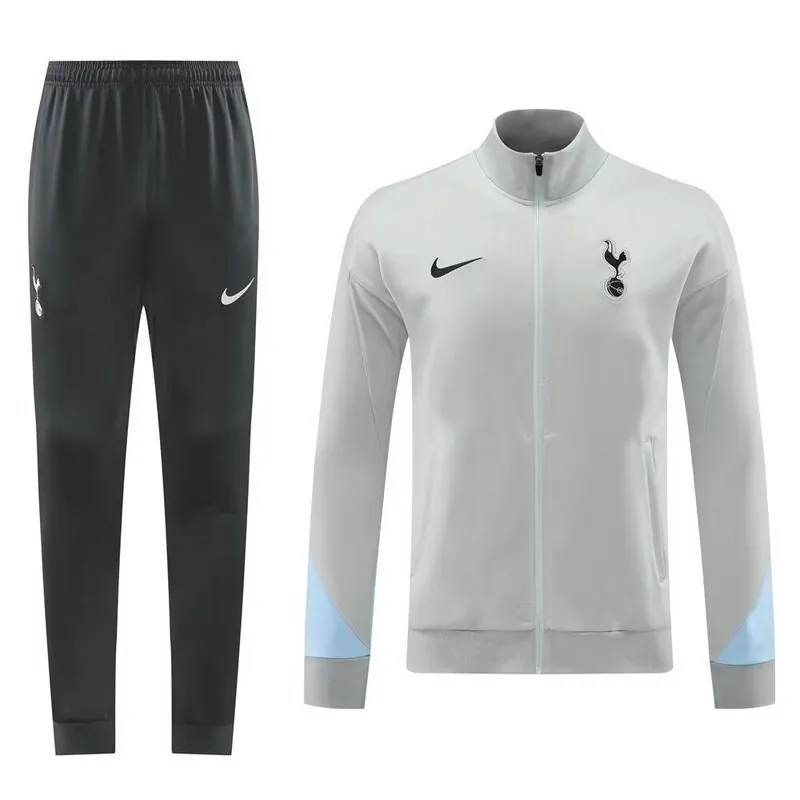 24-25 Tottenham Grey Tracksuit Long Jacket Suits 3