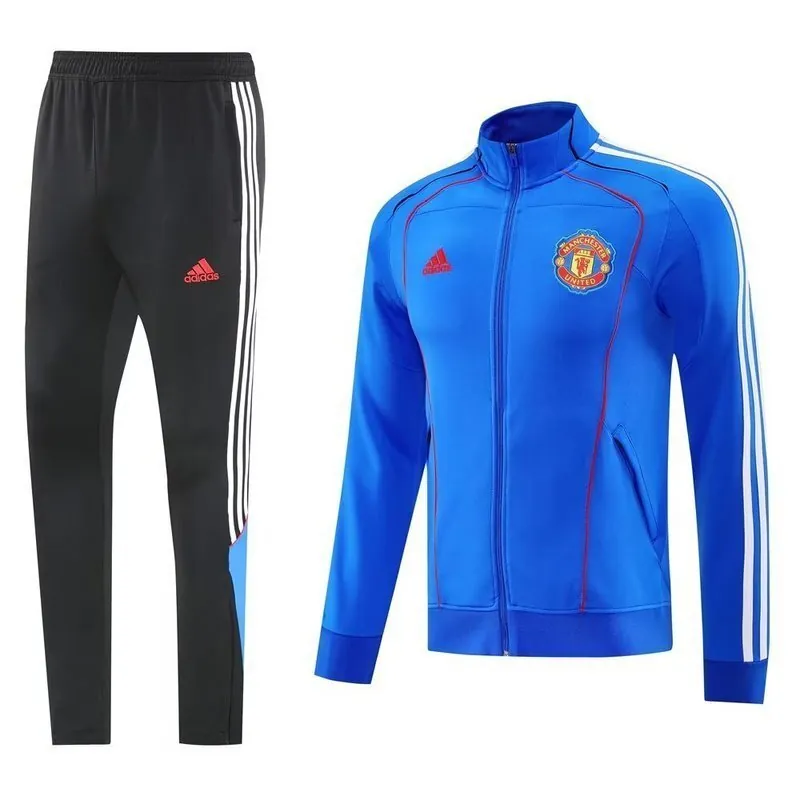 25-26 Manchester United Football Tracksuit Blue Long Jacket Suits 3