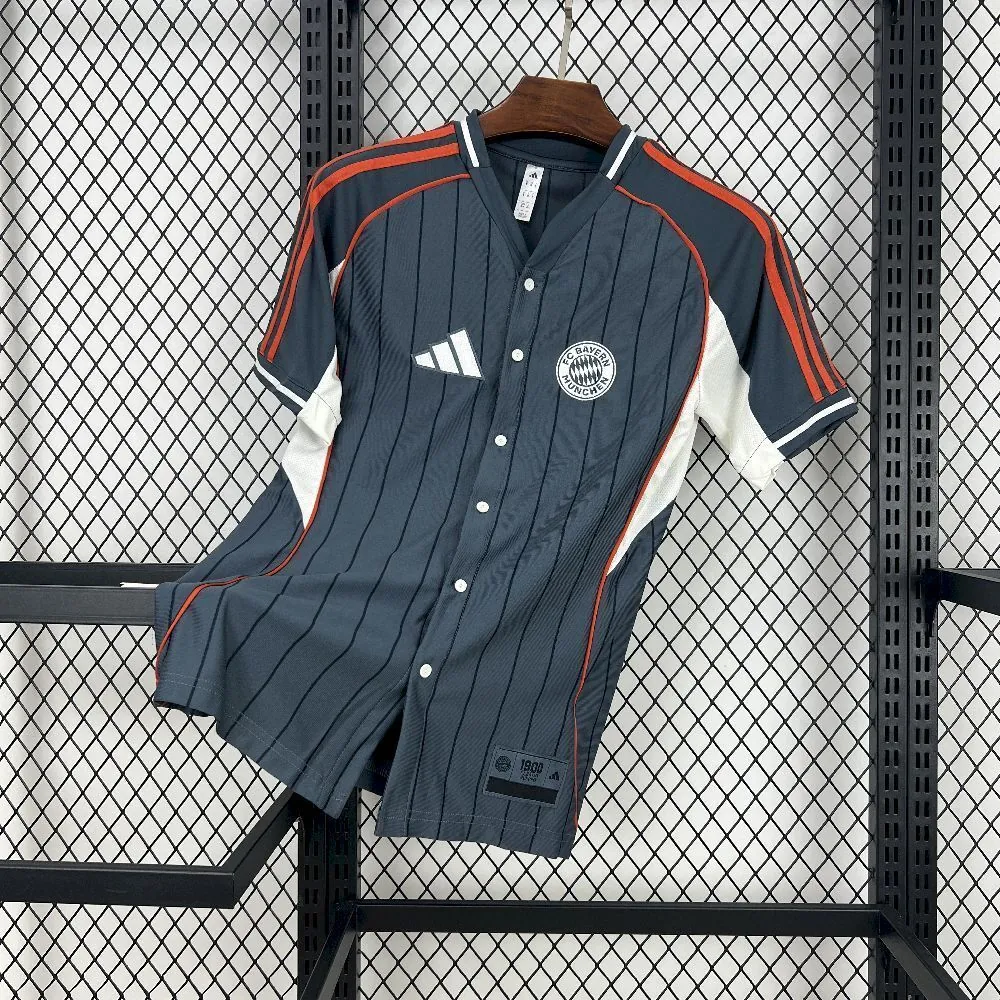 25-26 Bayern Munich Baseball style Pre Match Casual Training Soccer shirtAAAAJersey Yupoo 6