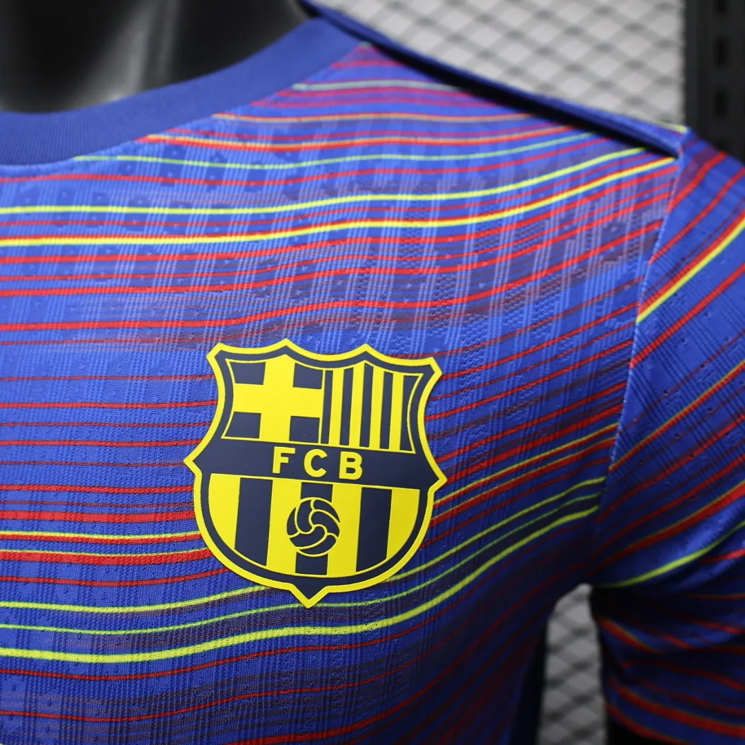 25-26 Barcelona Pre-Match Kit Player Version Striped Shirt Soccer AAAAJersey Yupoo 4