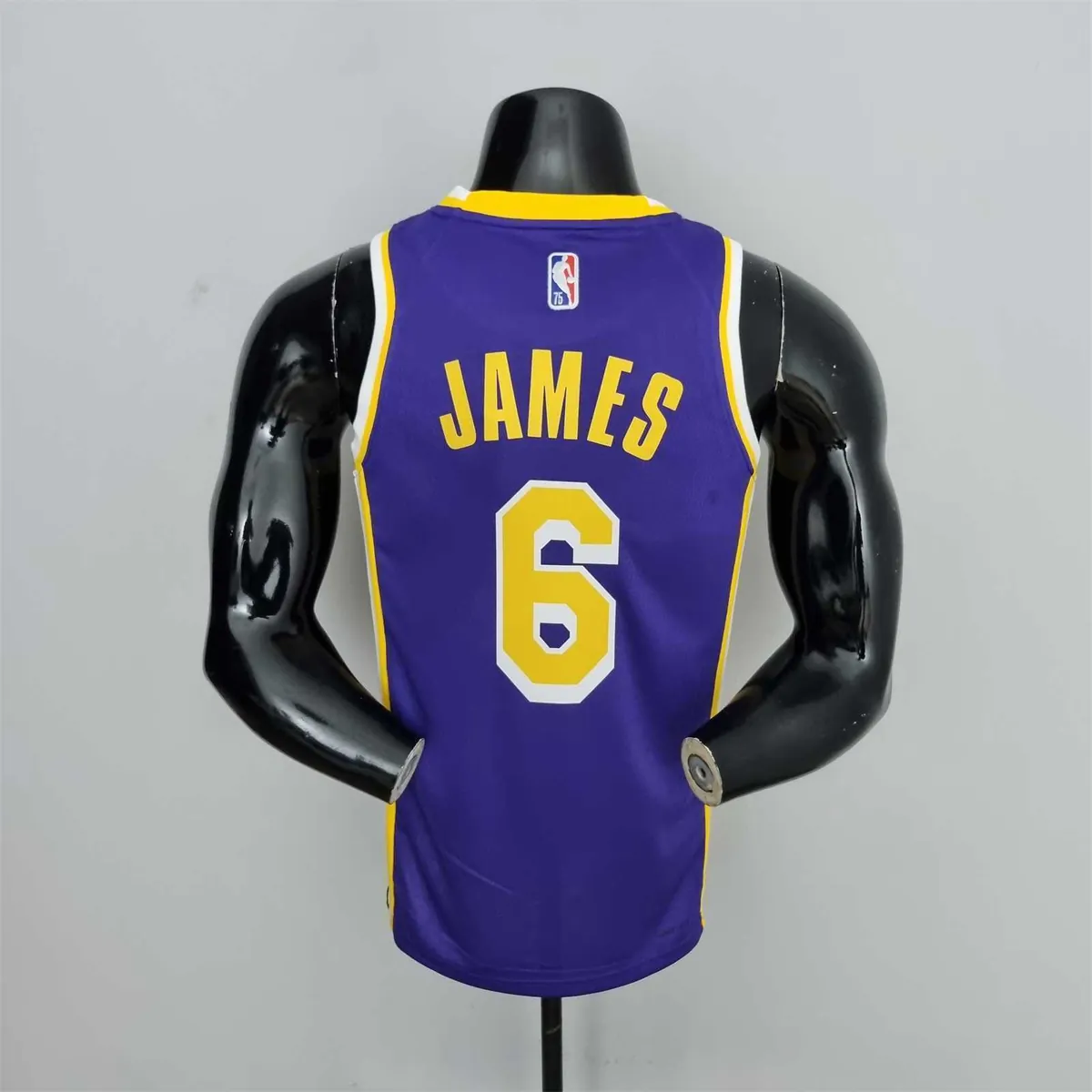 75th Anniversary James #6 Los Angeles Lakers Jordan Purple NBA Jersey 2