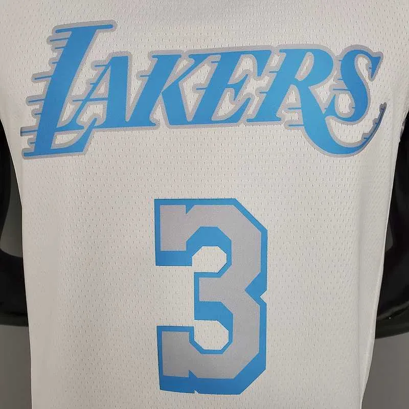 New Lakers DAVIS#3 Crew Neck Retro Limited Edition White 1
