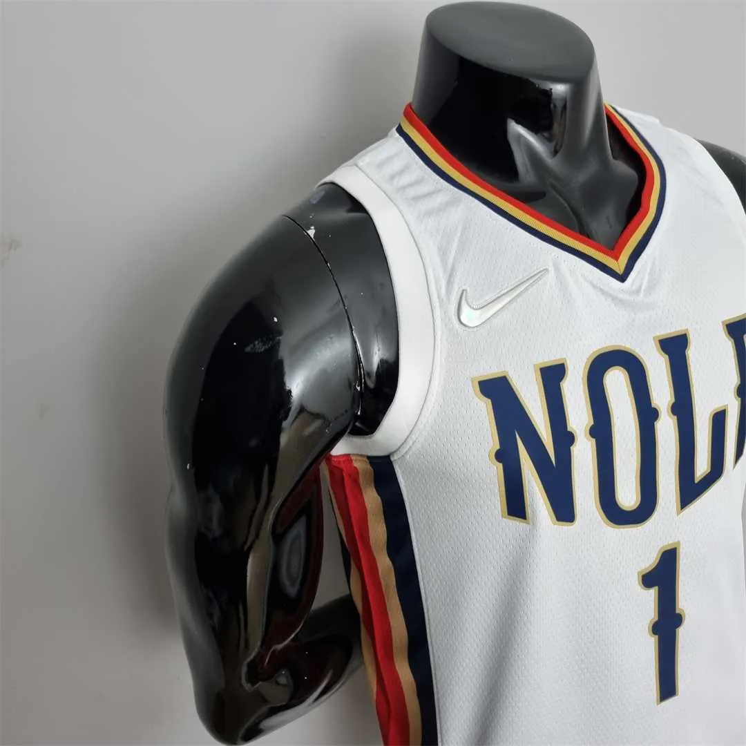 2022 New Orleans Pelicans City Edition Williams #1 White NBA Jersey 3