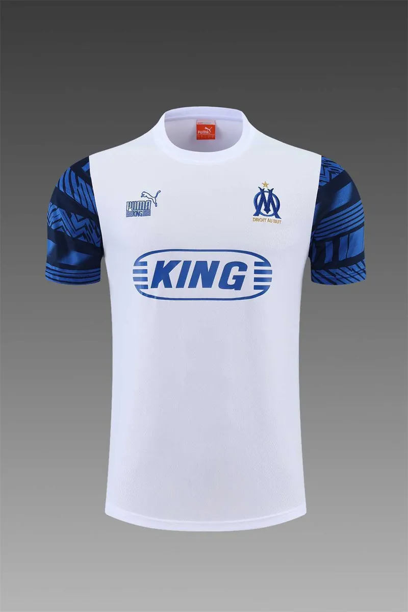 22-23 Marseille training suit short sleeve kit white blue 5