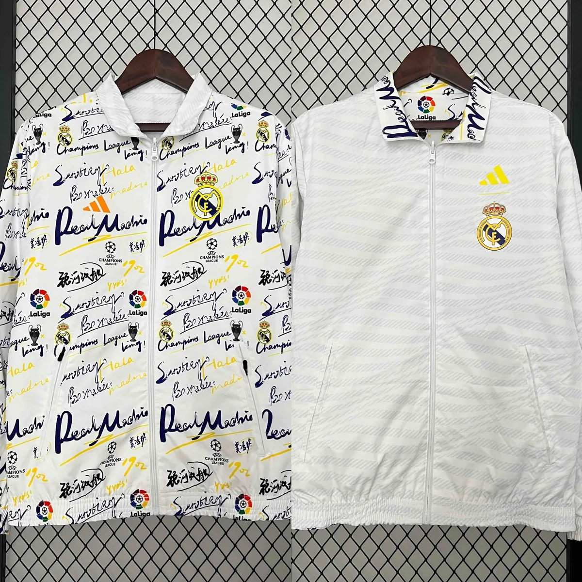 23-24 Real Madrid Trench Coat Reversible Windbreaker Double-Sides Jacket AAAAJersey Yupoo 12