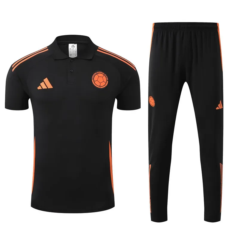 25-26 Colombia Black POLO Training Kits Football Tracksuits 3