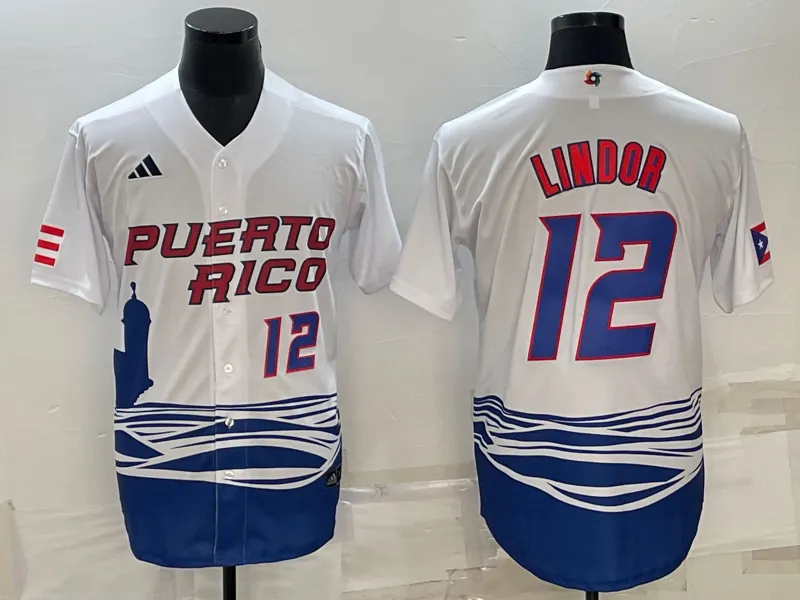 White Puerto Rico 2023 World Cup Baseball Jerseys 22