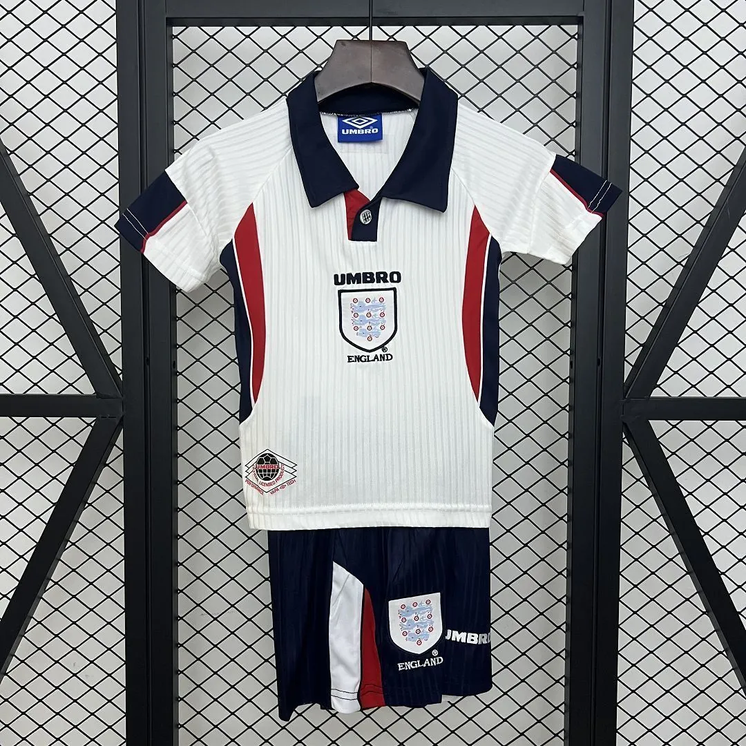 1998 England Home Retro Kid Kits Youth Apparels Soccer AAAAJersey Yupoo 8